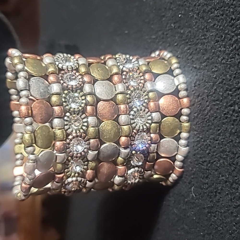 Very Wide Elastic Cuff Bracelet